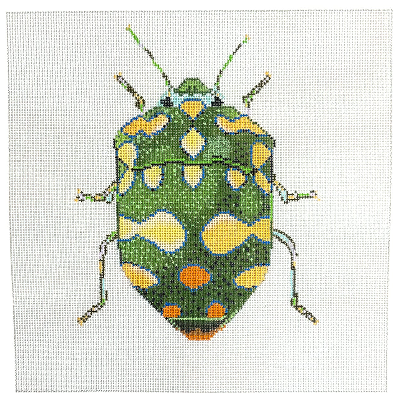 Little Bugs Green & Yellow Painted Canvas The Meredith Collection - 1