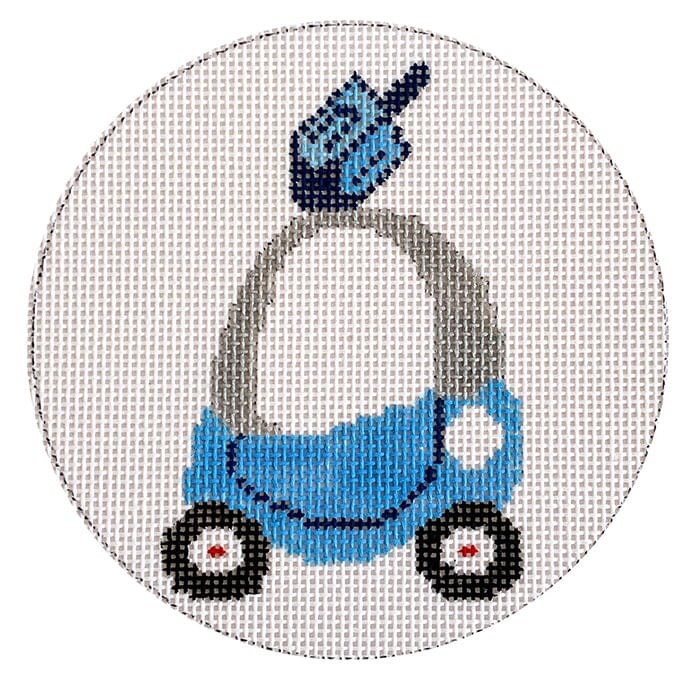 Little Dreidel Car Round Painted Canvas Vallerie Needlepoint Gallery - 1