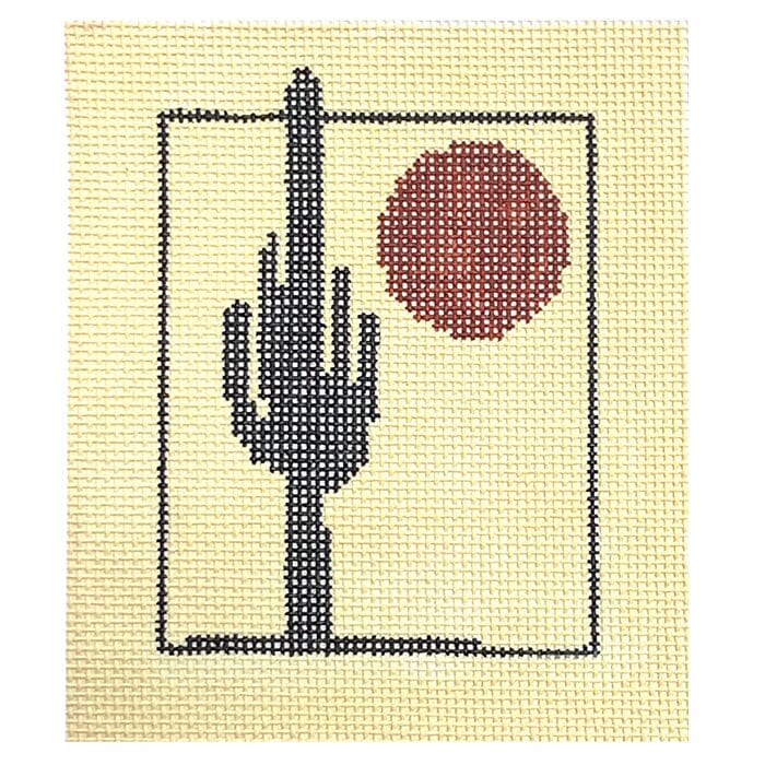 Little Saguaro Painted Canvas Alice & Blue - 1