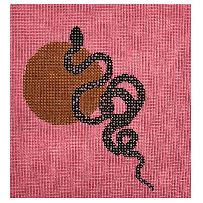 Little Snake on Pink Painted Canvas Alice & Blue - 1