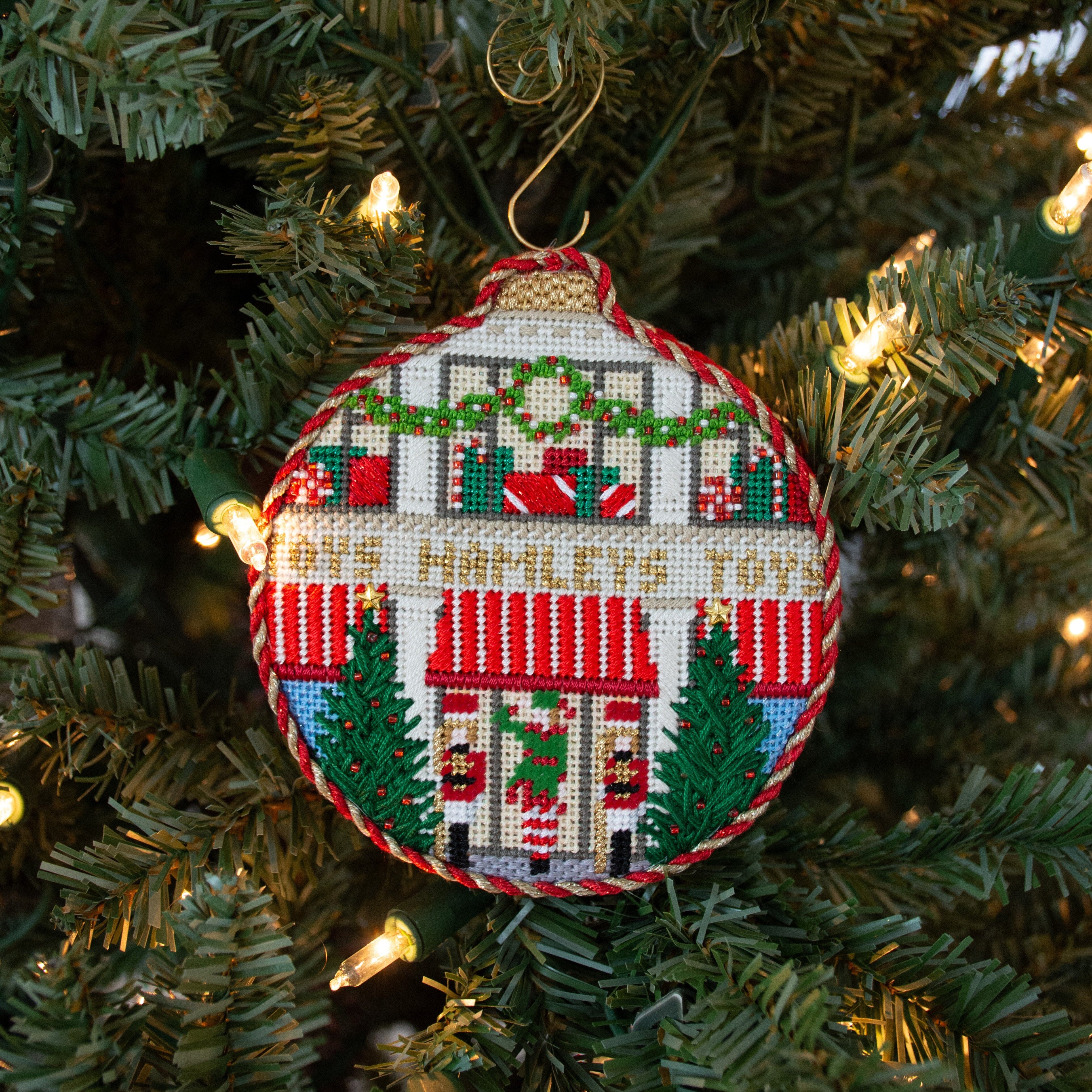 London Store Fronts  Hamleys with Stitch Guide Printed Canvas Needlepoint To Go