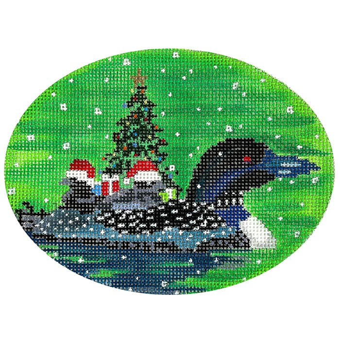 Loon Family Ornament Painted Canvas Scott Church Creative - 1