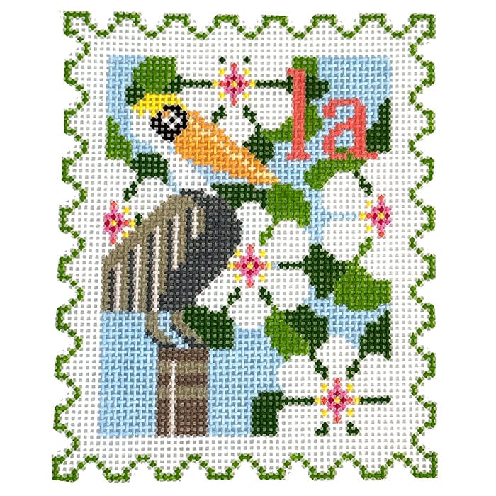 Louisiana State Bird & Flower Stamp Painted Canvas Wipstitch Needleworks - 1