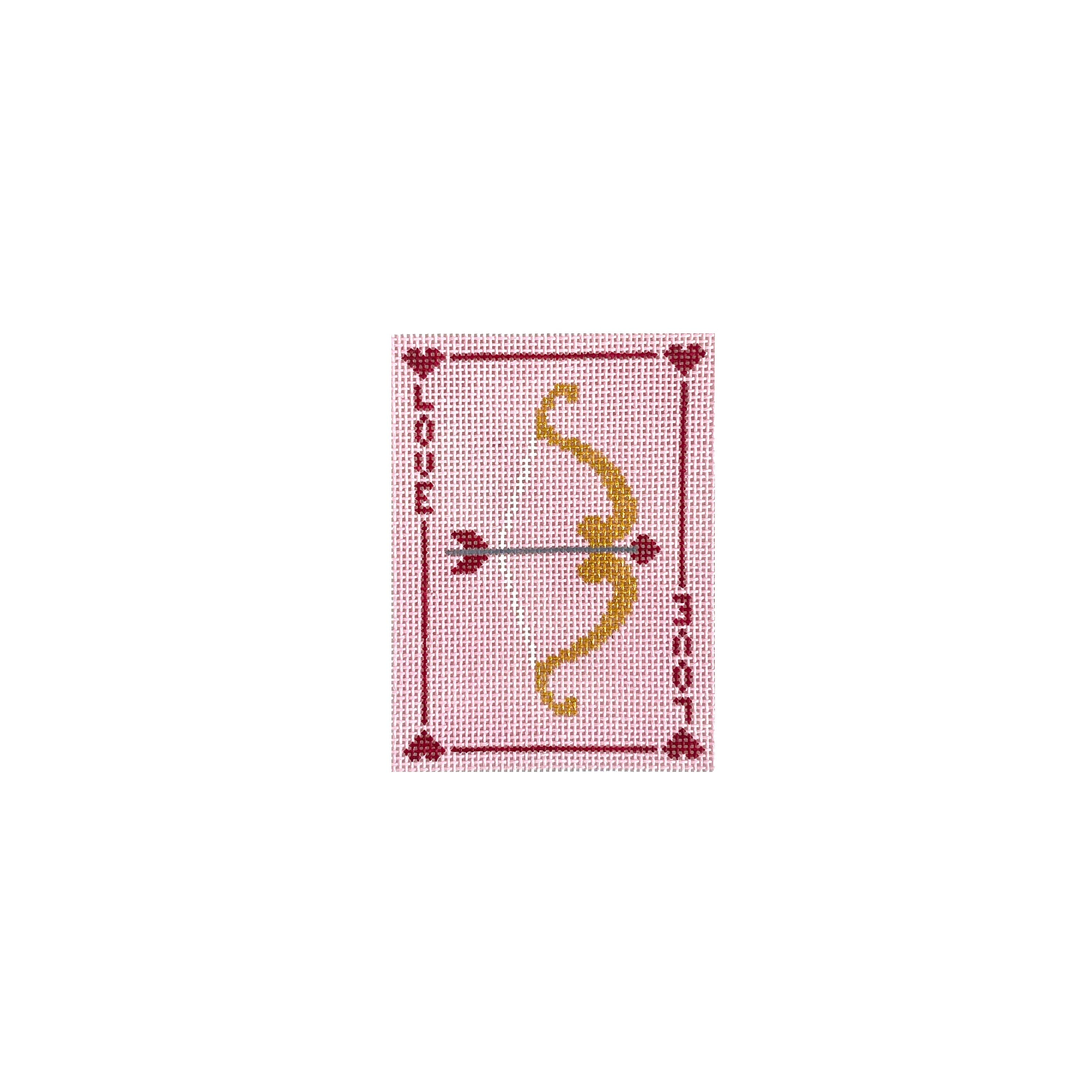 Love Card Cupid Bow Painted Canvas Initial K Studio - 1