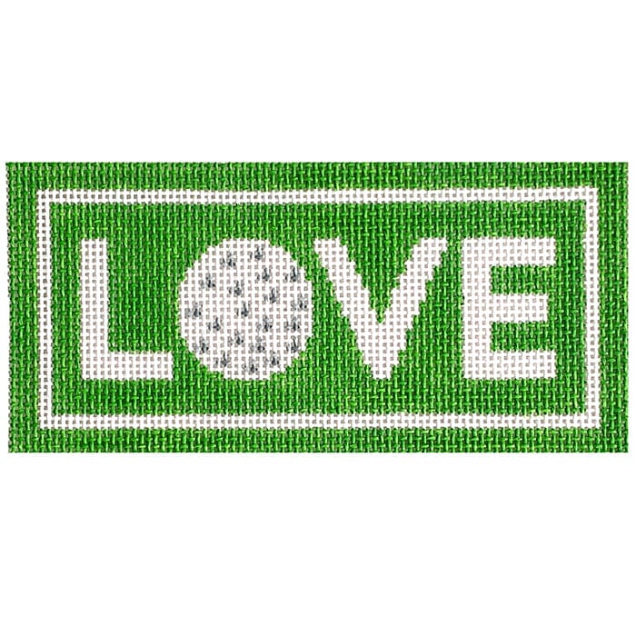Love Golf on Green Painted Canvas Love MHB Studio - 1