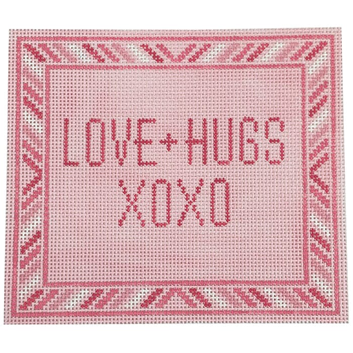 Love + Hugs XOXO Painted Canvas Initial K Studio - 1