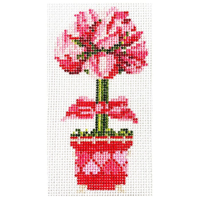 Love Topiary Ornament Painted Canvas Wipstitch Needleworks