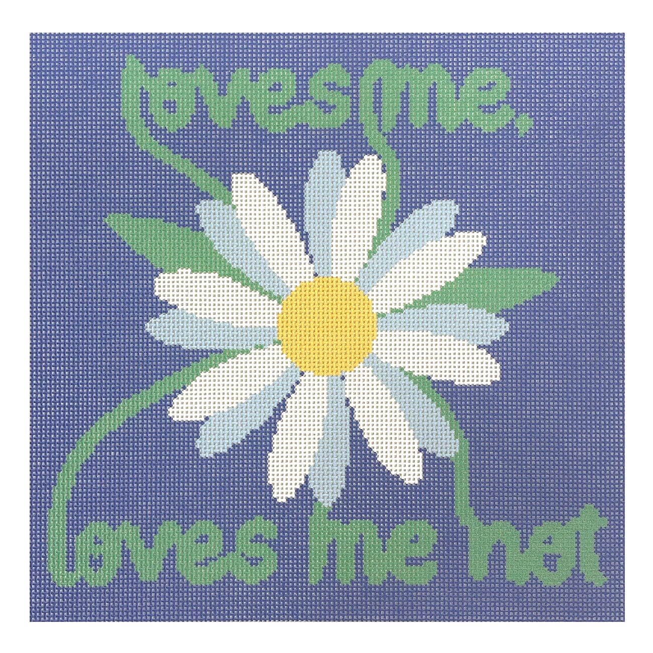 Loves Me, Loves Me Not Painted Canvas Lucky Lotus Needlepoint - 1