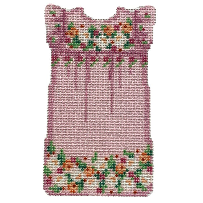 Lt Pink/White Mini Oaxaca Dress Printed Canvas Two Sisters Needlepoint