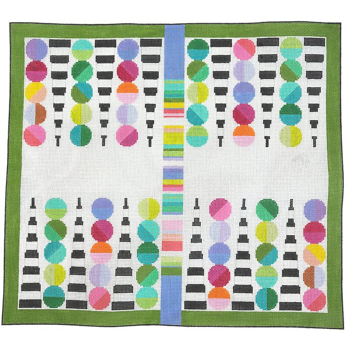 Lulu Backgammon Board Painted Canvas Elizabeth Crane Swartz Designs - 1