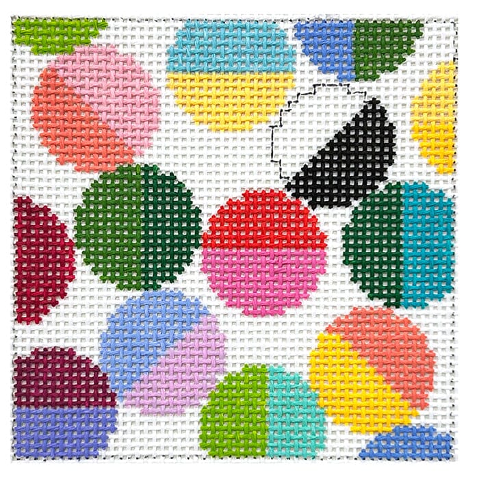 Lulu Coaster All the Colors Painted Canvas Elizabeth Crane Swartz Designs - 1