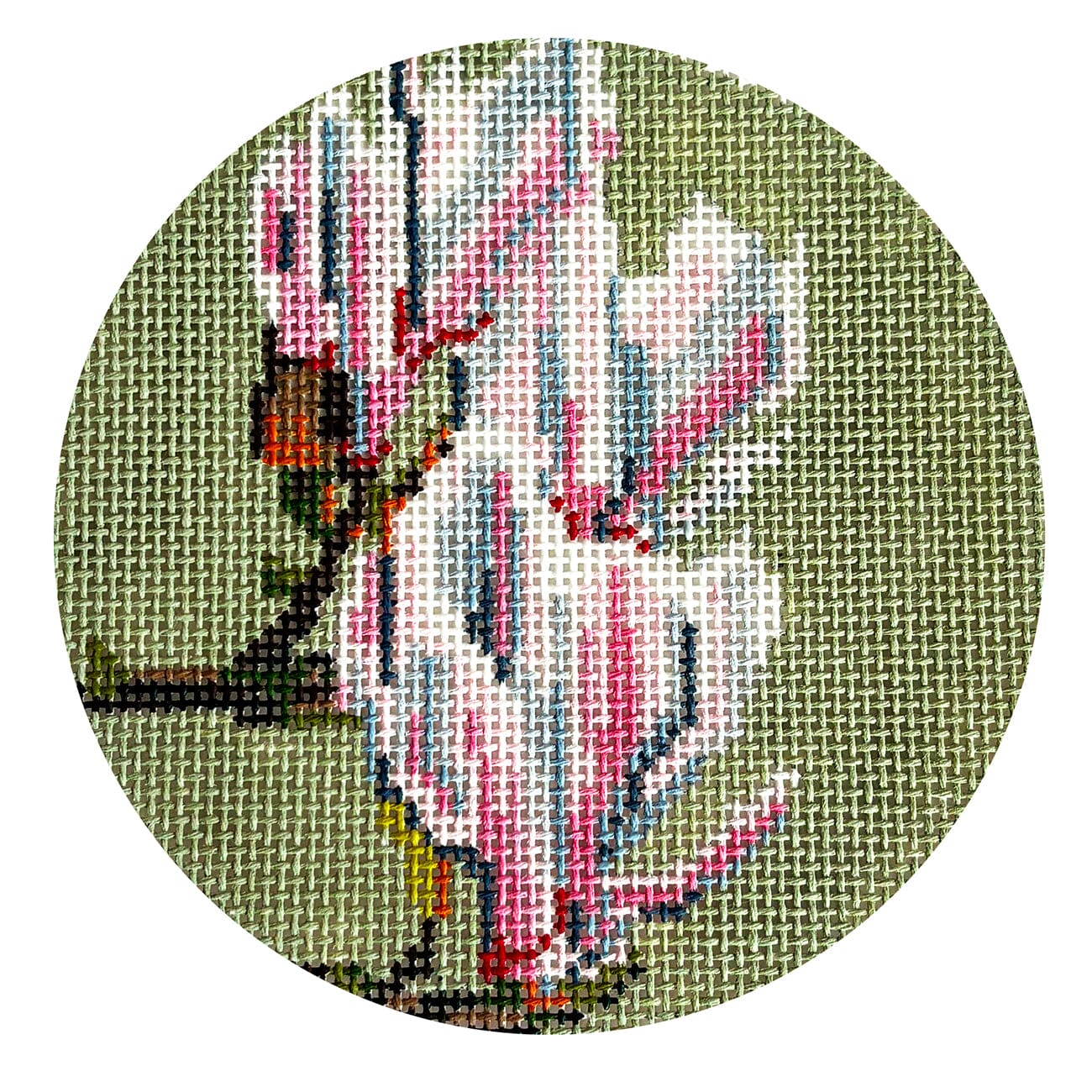 Magnolia Ornament Painted Canvas The Gingham Stitchery - 1