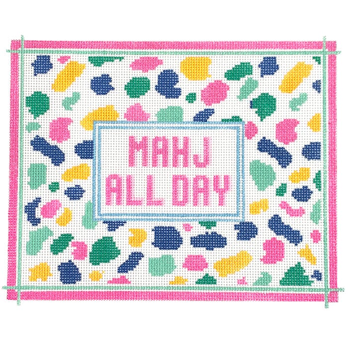 Mahj All Day Tile Bag Painted Canvas KCN Designers - 1