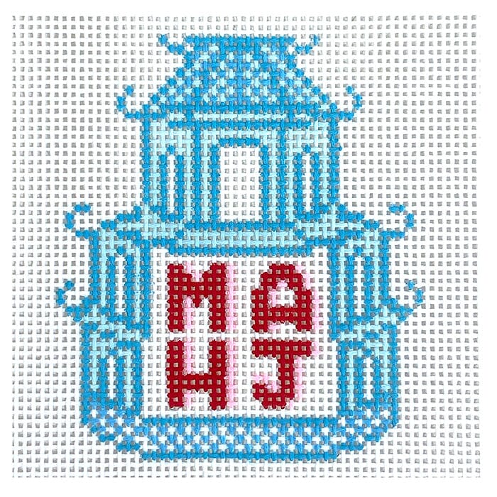 Mahj Pagoda Square Painted Canvas KCN Designers - 1