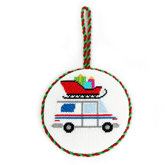 Mail Delivery Truck with Stitch Guide Painted Canvas Vallerie Needlepoint Gallery 