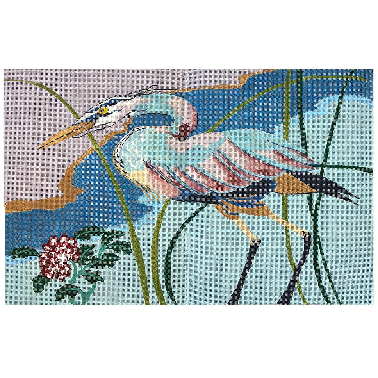 Majestic Heron Painted Canvas Shorebird Studio - 1