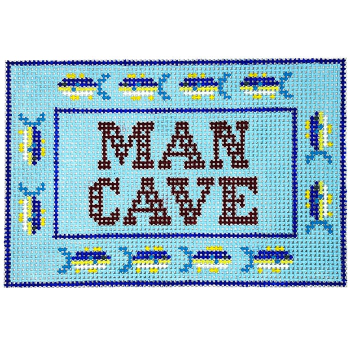 Man Cave Fish Painted Canvas Atlantic Blue Canvas - 1
