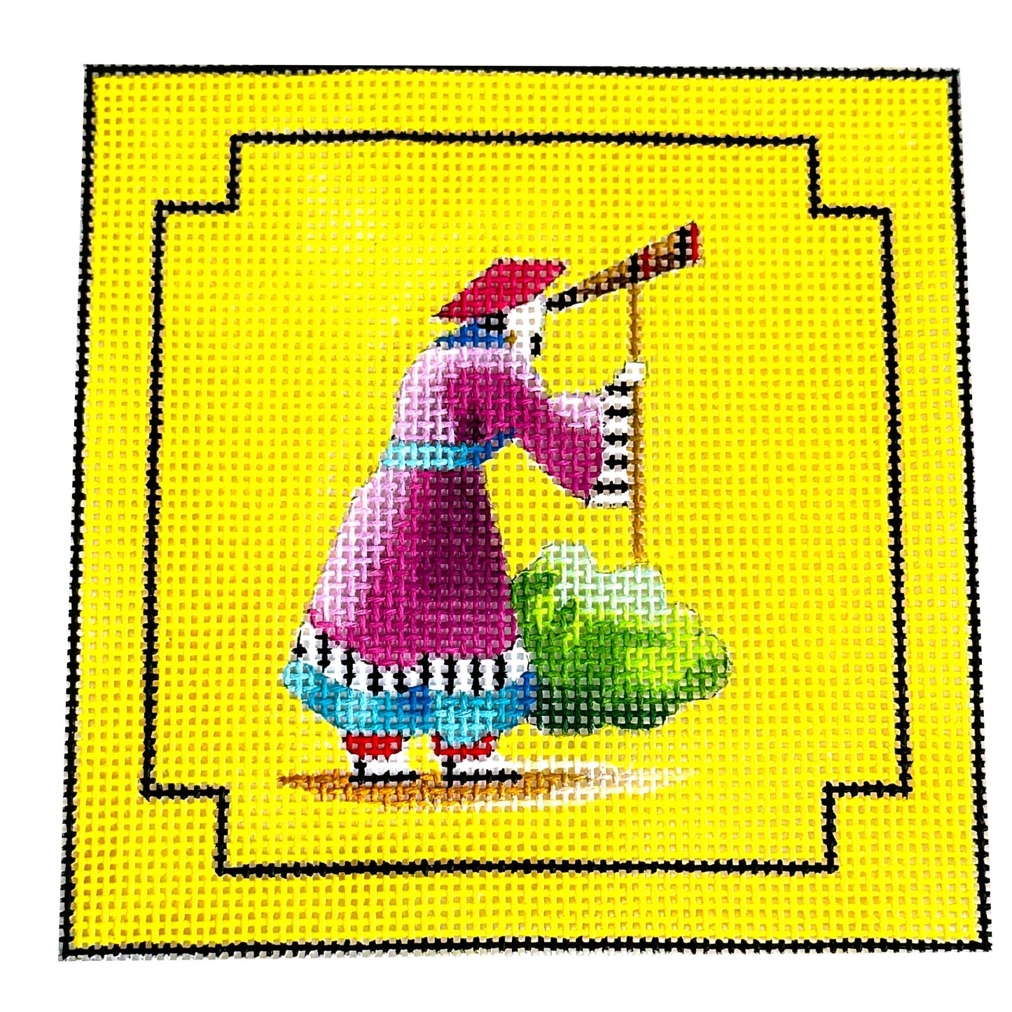 Man with Telescope Coaster Painted Canvas Colors of Praise