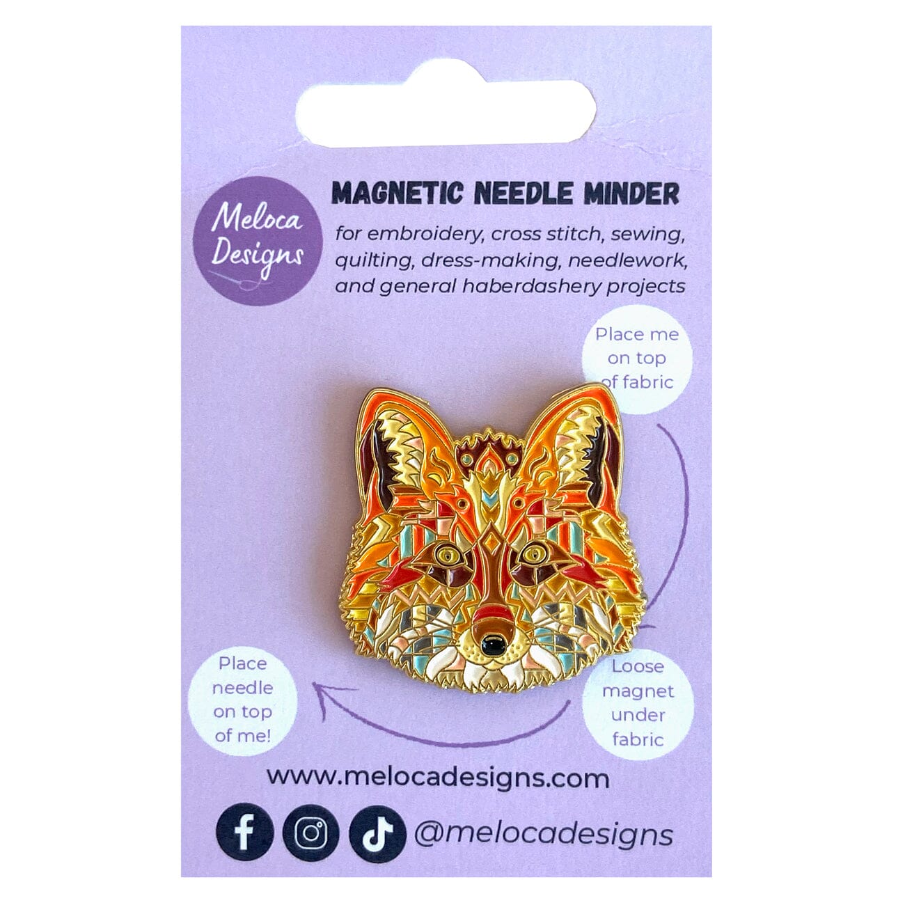 Mandala Fox Needleminder Accessories Meloca Designs