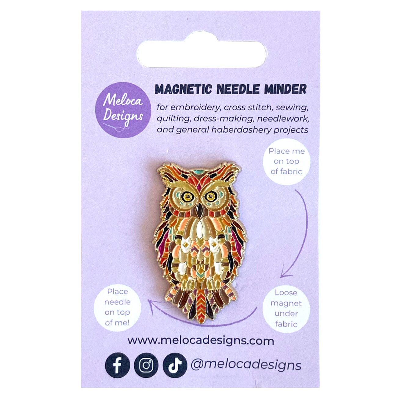 Mandala Owl Needleminder Accessories Meloca Designs