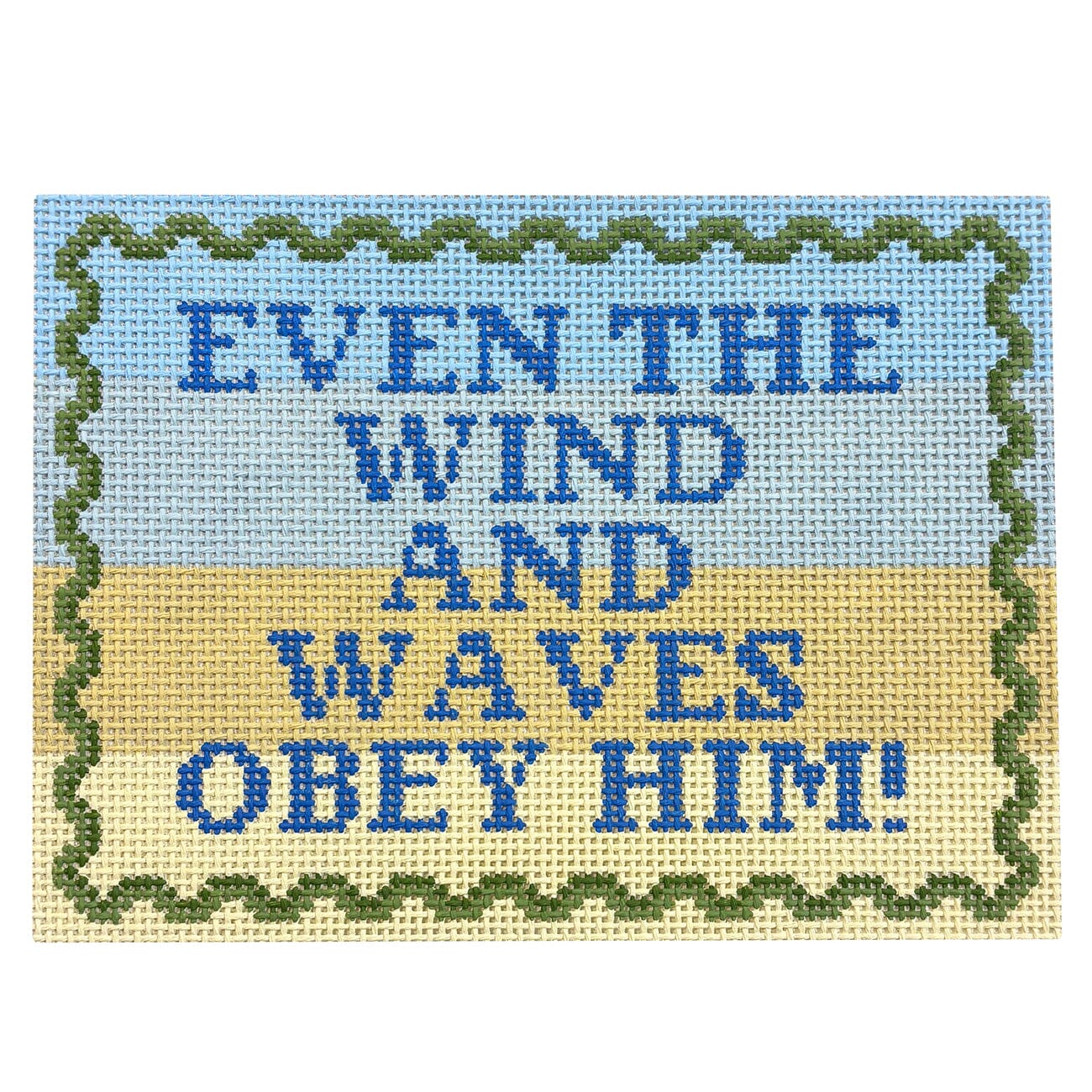 Mark 4:41 Even the Wind and Waves Obey Him! Painted Canvas Atlantic Blue Canvas - 1