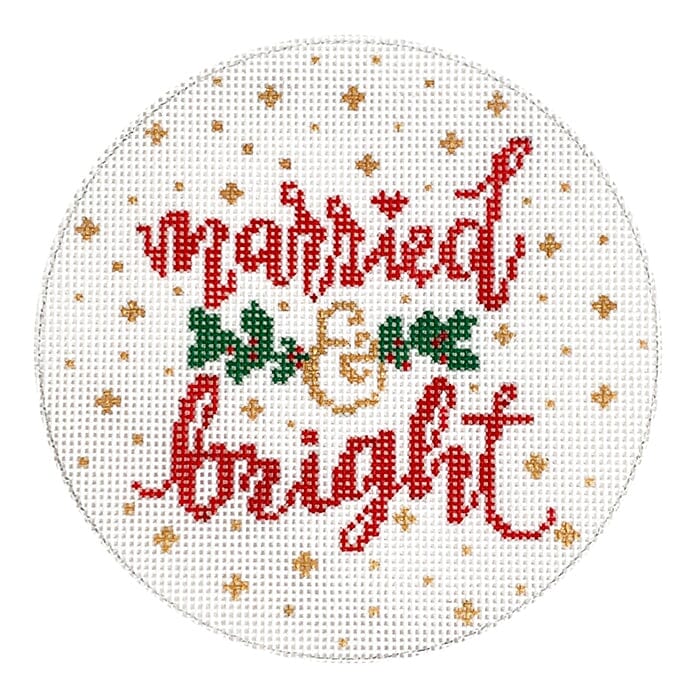 Married & Bright Ornament Painted Canvas Laura Love Designs - 1
