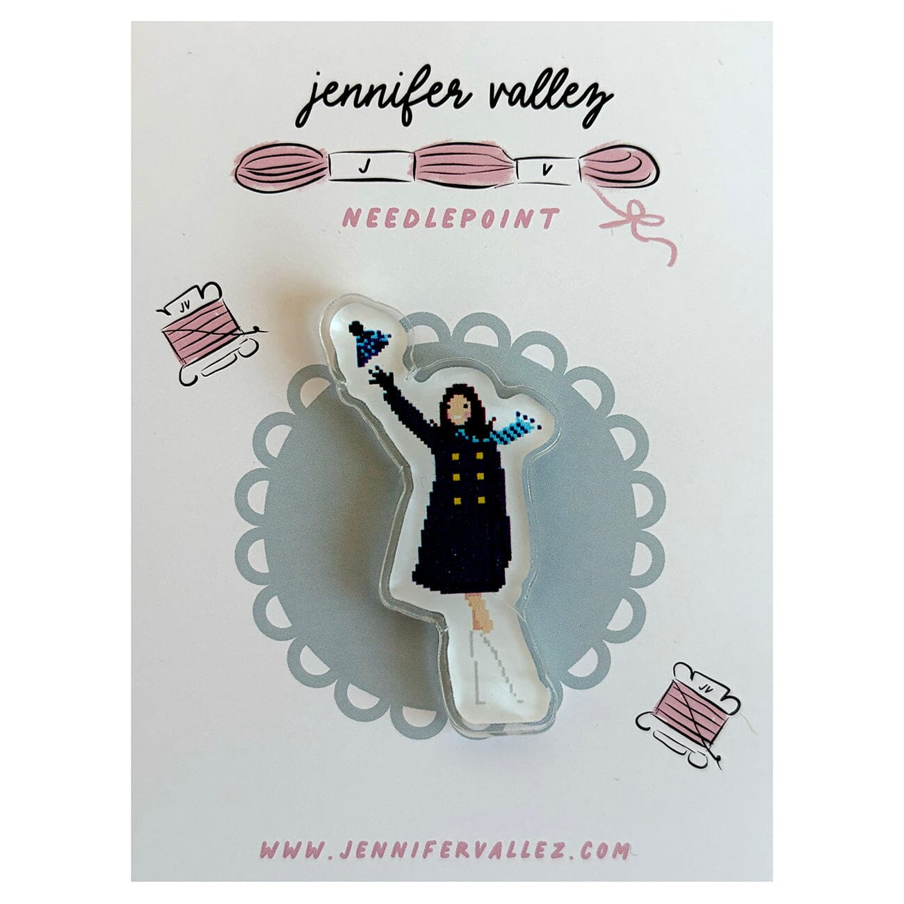 Mary Tyler Moore Acrylic Needle Minder Accessories Jennifer Vallez Needlepoint - 1