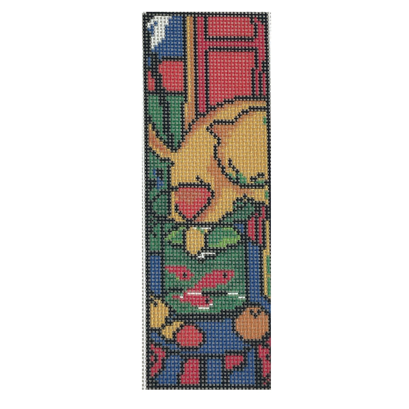 Matisse Cat Bookmark Painted Canvas Atlantic Blue Canvas - 1