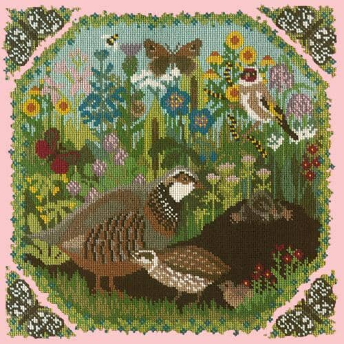 Meadow Needlepoint Kit Kits Elizabeth Bradley Design Pale Rose