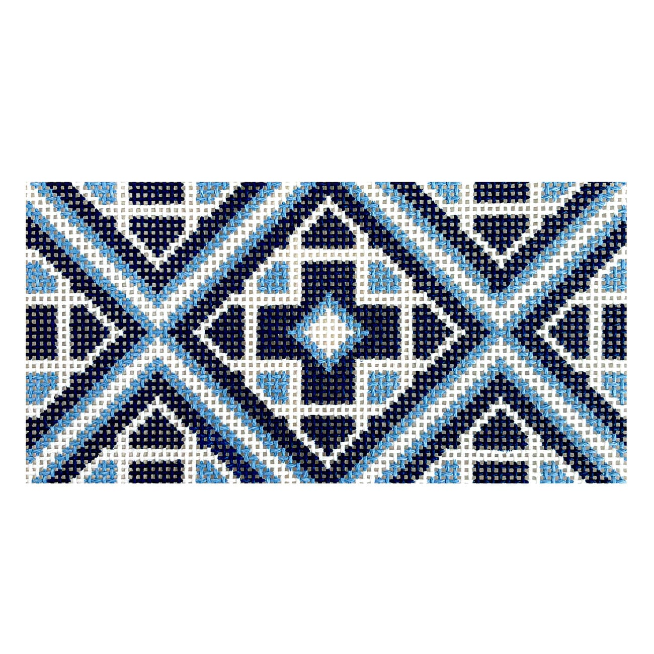 Medallion Tile 6x3, Blues Painted Canvas Love MHB Studio - 1