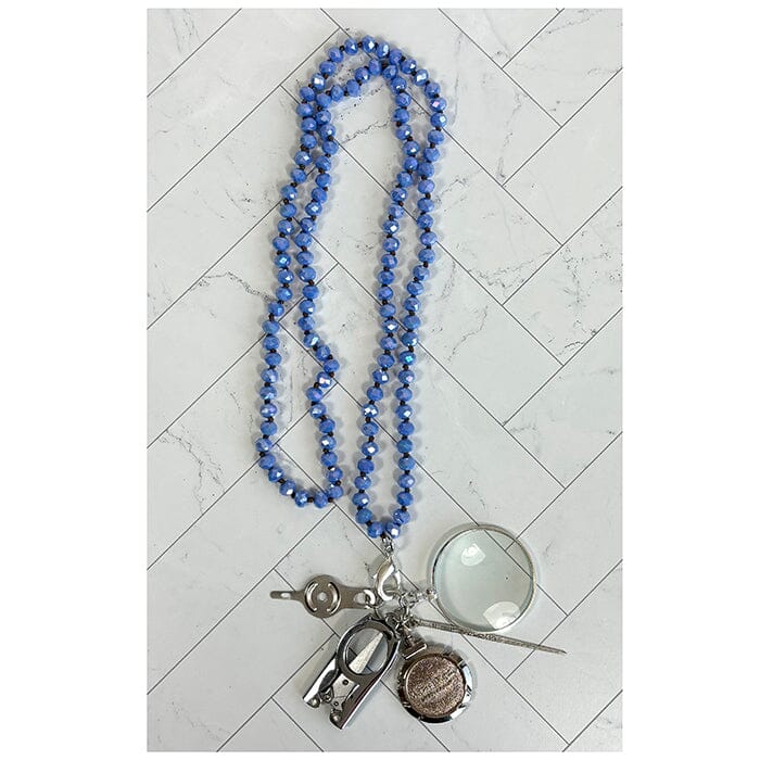 Melissa Chatelaine Necklace - Cornflower Victoria Whitson Needlepoint