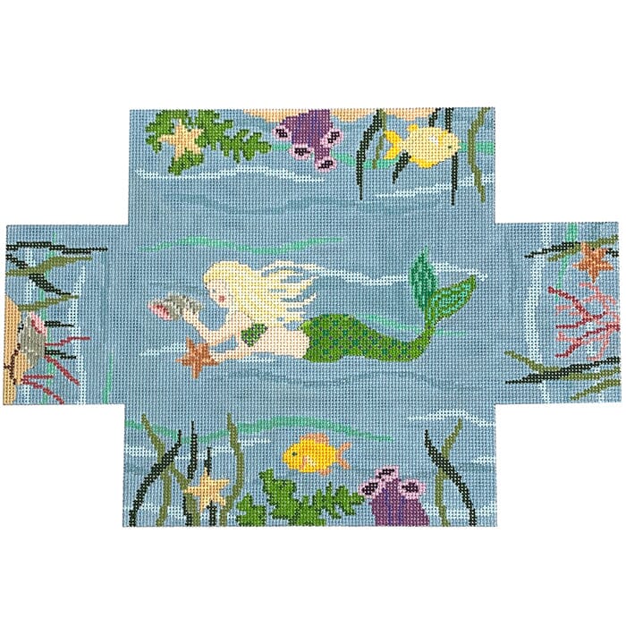 Mermaid Brick Cover Painted Canvas Susan Roberts Needlepoint Designs Inc.