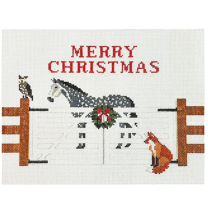 Merry Christmas Paddock Gate Printed Canvas PIP & Roo - 1