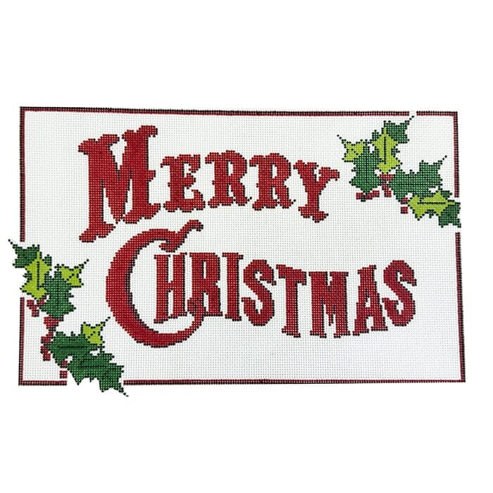 Merry Christmas Pillow Painted Canvas Ann Kaye Studio - 1