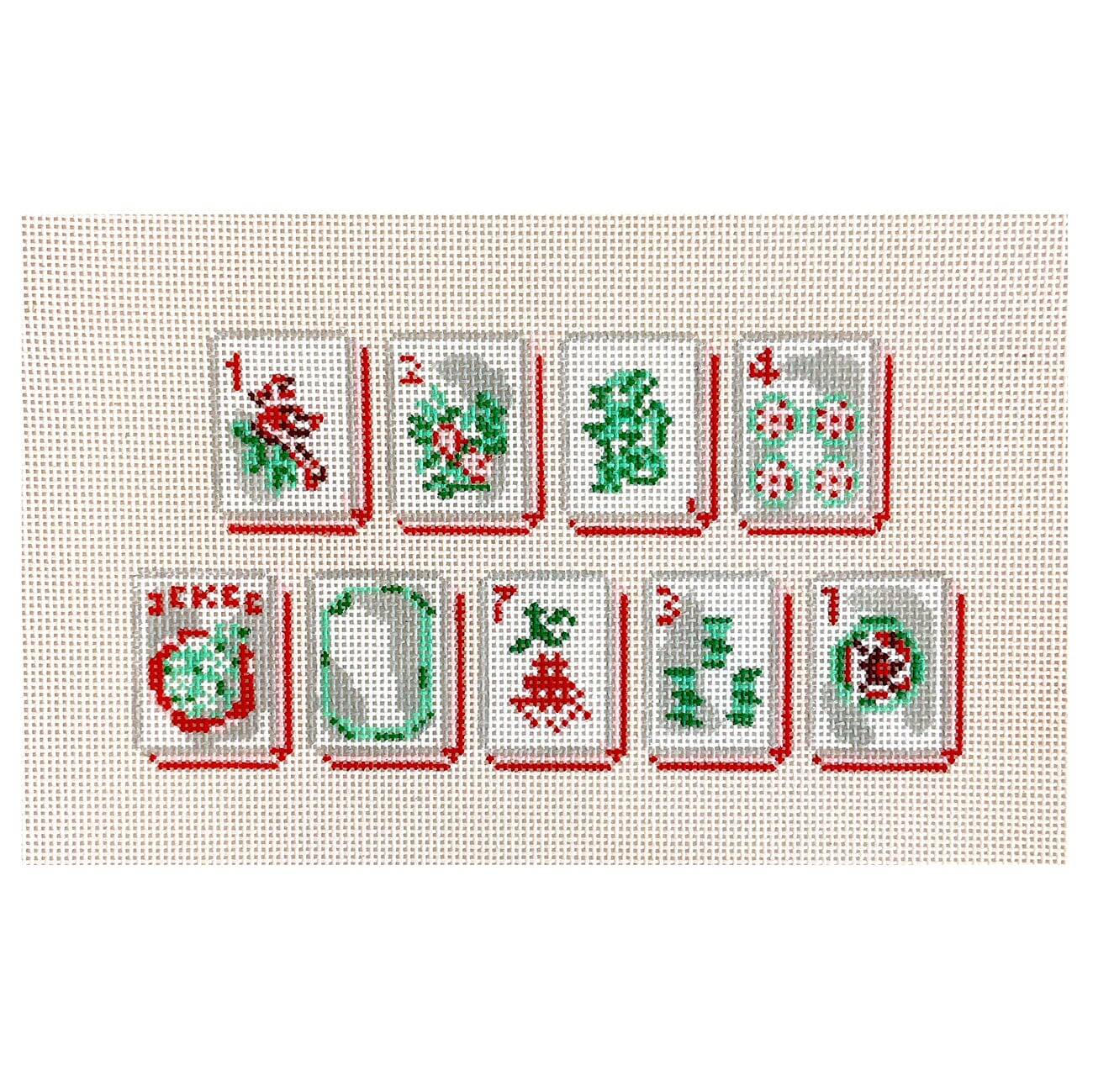 Merry Mahjong Tiles Painted Canvas KCN Designers - 1
