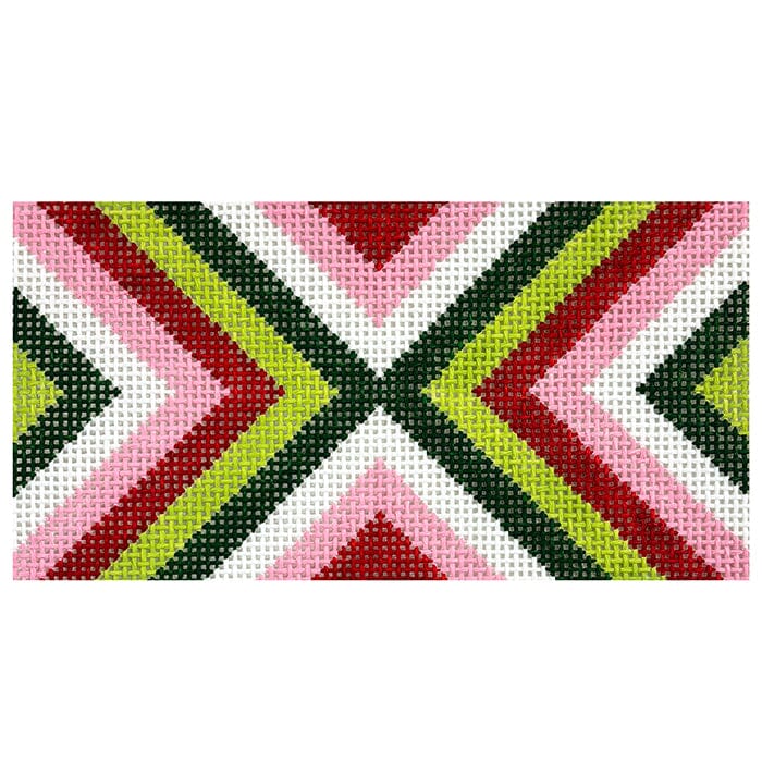 Merry Stripes Mini Clutch Insert Painted Canvas Initial K Studio - 1