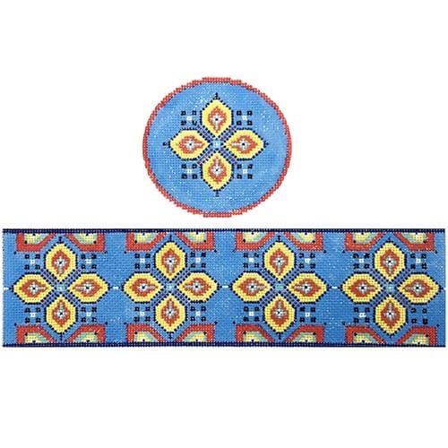 Mexican Tile hinged box with hardware Painted Canvas Funda Scully - 1