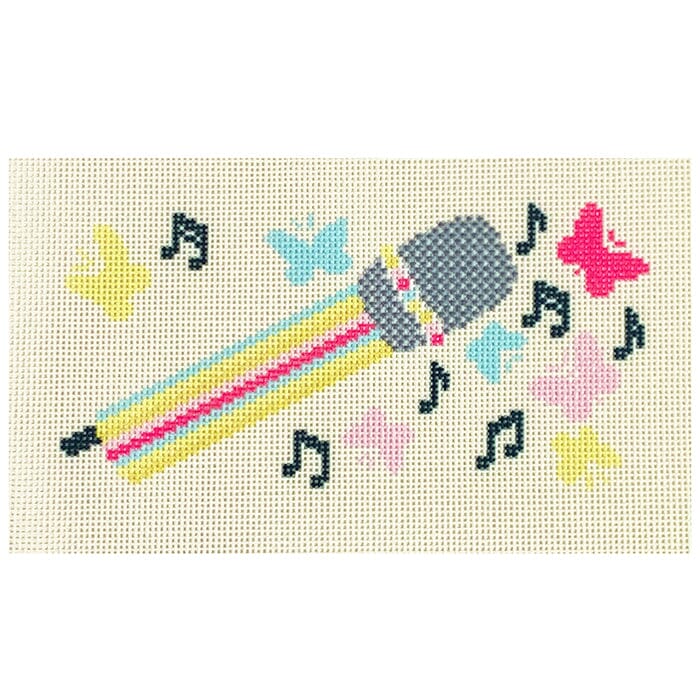 Microphone Insert Printed Canvas Needlepoint To Go