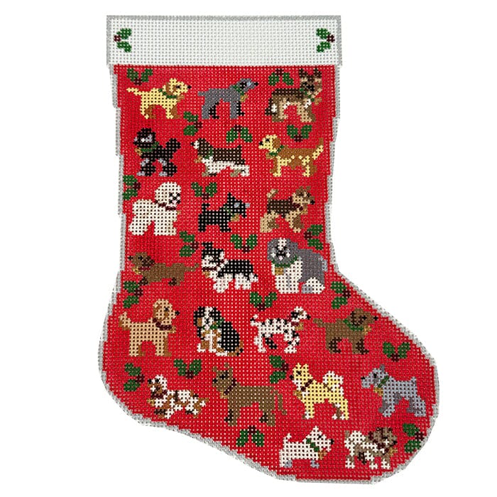 Midi Dog Stocking Painted Canvas KCN Designers