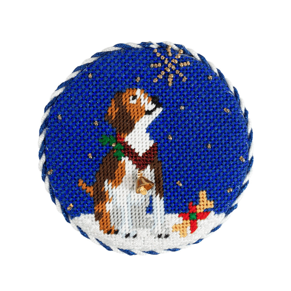 Midnight Beagle Round with Stitch Guide Painted Canvas Kirk & Bradley - 2