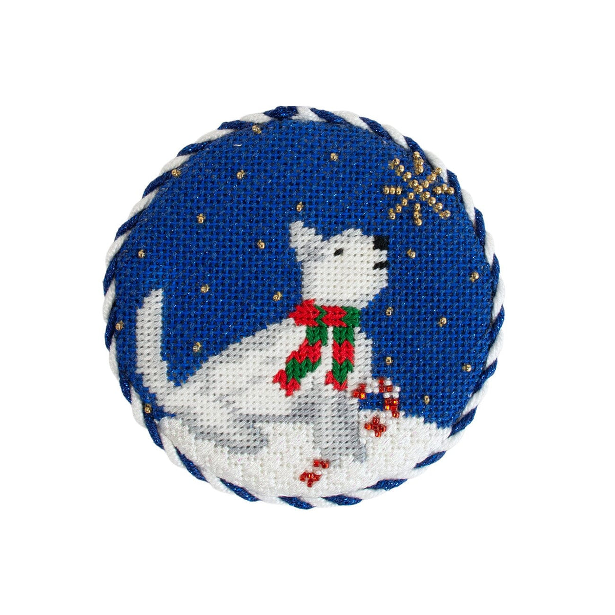 Midnight Westie Round with Stitch Guide Painted Canvas Kirk & Bradley - 2