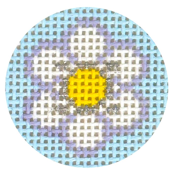 MIni Clip Insert Daisy Blue Painted Canvas Rachel Barri Designs - 1