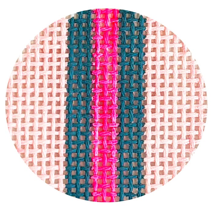 Mini Clip Insert Simple Stripes Pink / Blue Painted Canvas Rachel Barri Designs - 1