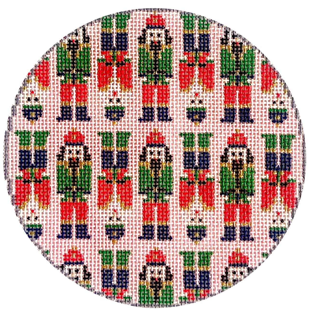 Mini Nutcracker Round Pink Painted Canvas KCN Designers - 1