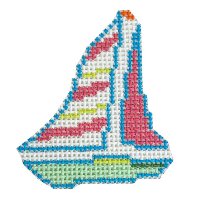 Mini Sailboat Painted Canvas Atlantic Blue Canvas - 1