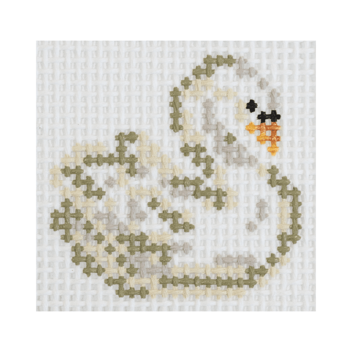 Mini White Swan Painted Canvas POP Needle Arts - 1