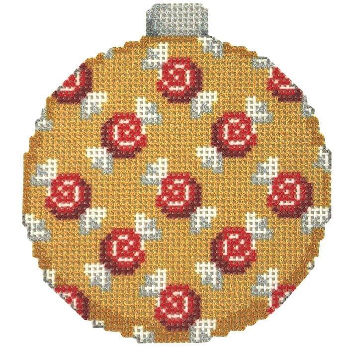 Mint/Red Stripes an Dots Mitten Printed Canvas Two Sisters Needlepoint