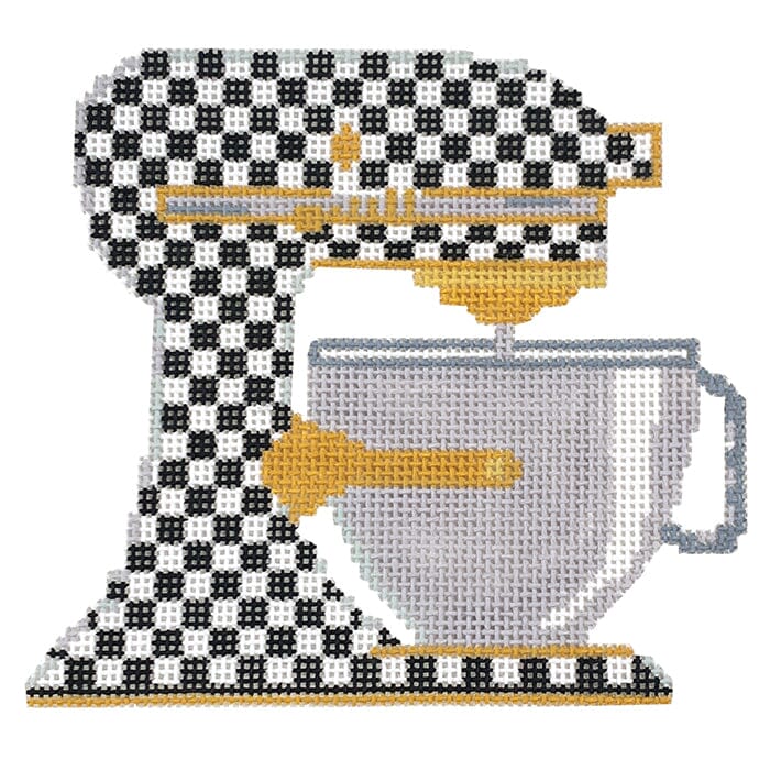 Mixer Black & White Check Painted Canvas NDLPT Designs - 1