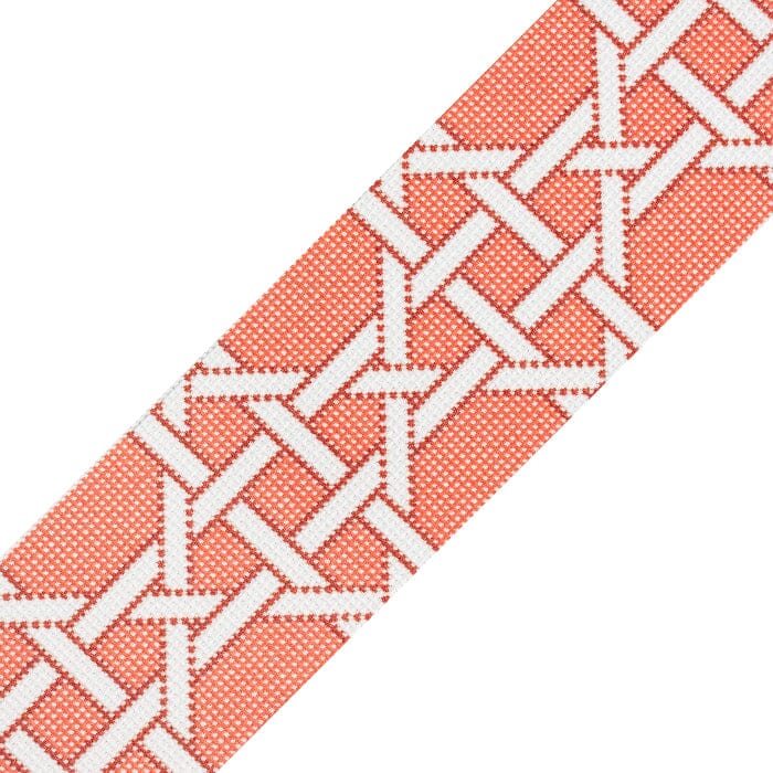 Modern Caning Band   White on Orange Printed Canvas Two Sisters Needlepoint