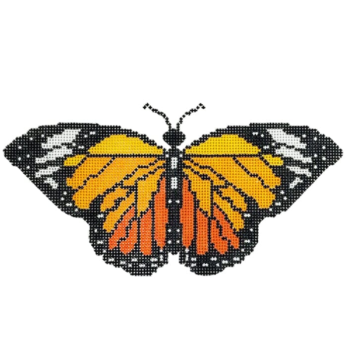 Monarch Butterfly on 13 Painted Canvas Initial K Studio - 1